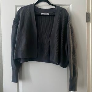 Zara gray knit cardigan sweater womens size large